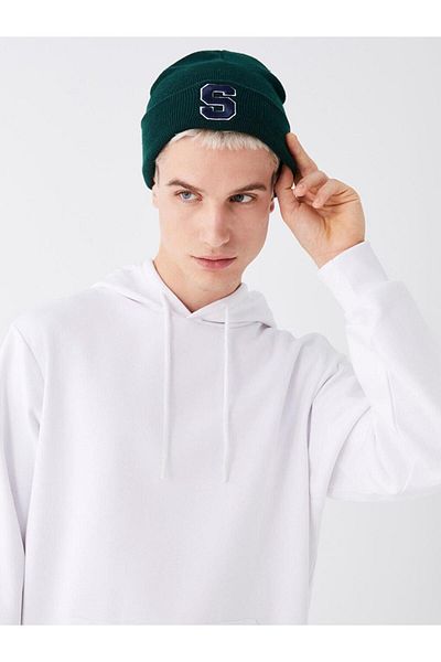 LC Waikiki LCW ACCESSORIES Embroidered Men's Knitwear Beret