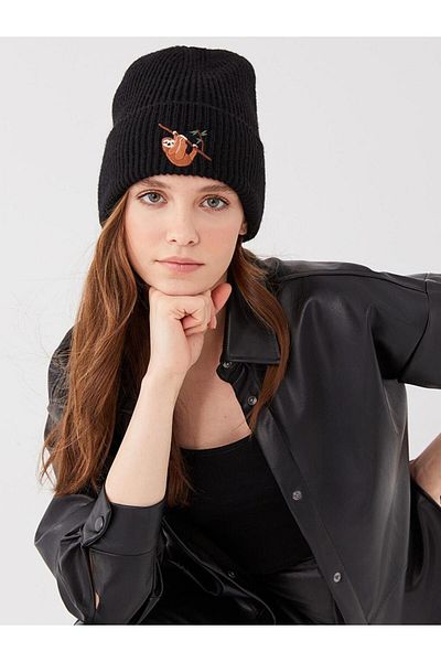 LC Waikiki LCW ACCESSORIES Beretă Tricotaj Femei Brodate
