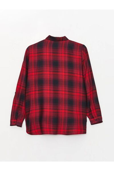 LC Waikiki LCW Grace Shirt Collar Plaid Long Sleeve Women's Tunic