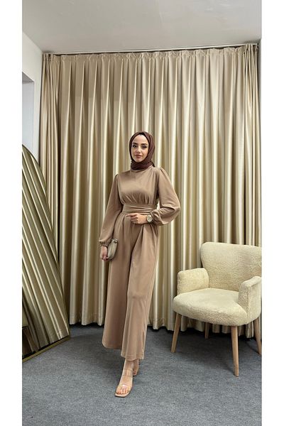 HB MODA COLLECTİON Ολόσωμη φόρμα Hijab με τυλιγμένη φαρδιά ζώνη