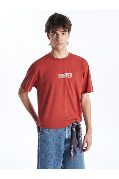 LC Waikiki XSIDE Herren-T-Shirt aus gekämmter Baumwolle – Rundhalsausschnitt, kurze Ärmel, bedruckt