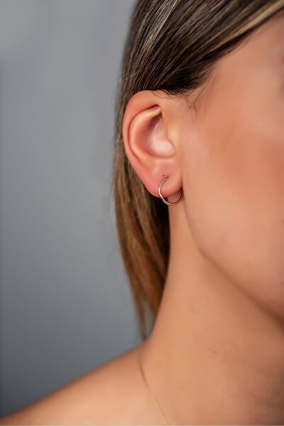 Altınaşkı Gizli Kilit Halka Altın Küpe