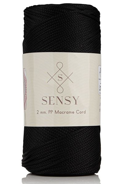 SENSY 2 mm - 200 gr frânghie din poliester macrame neagră 230 m frânghie din poliester macrame frânghie de încărcare și ață pentru sac