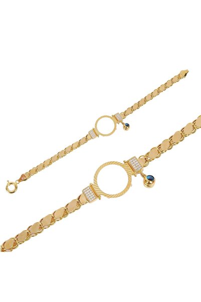 Altınaşkı Çeyrek Altın Çerçeveli Pullu Altın Bileklik