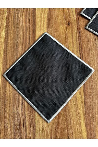 NURHAN HOME COLLECTION 6 Pieces Silver Embroidery Embroidered Square Cocktail Presentation Napkin