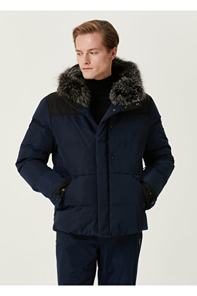 Yves Salomon Lacivert Kapüşonlu Kayak Montu Beden: 48