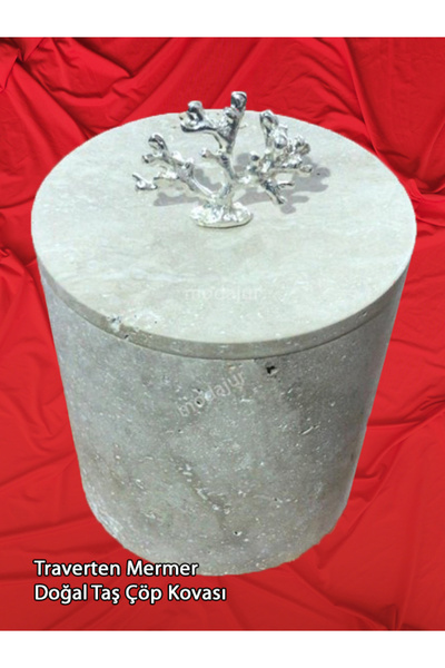 bergibo Mermer Doğal Taş Çöp Kovası