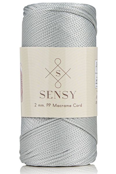 SENSY 2 mm - 200 gr frânghie din poliester macrame gri deschis 230 m frânghie din poliester macrame frânghie de încărcare și ață pentru sac
