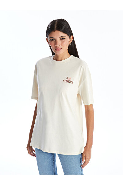 LC Waikiki Dámské tričko LCW – výstřih, výšivka, krátký rukáv