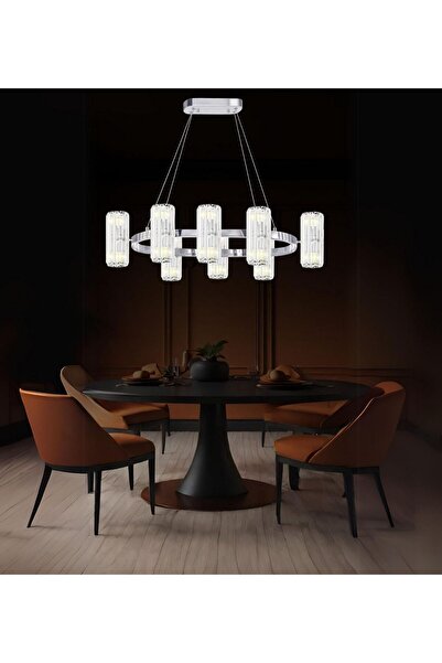 RONİSU AYDINLATMA Betty 8'li Yemek Masası Avize  Taşlı Salon Oturma Odası Avize