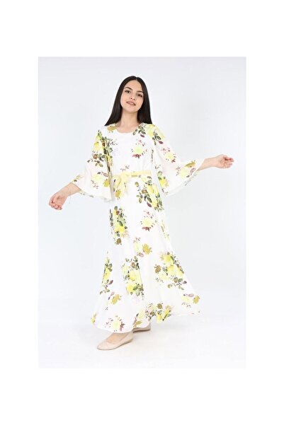 Asortix Devojčica, šifonska haljina sa uzorkom i podstavom za svakodnevno noš...