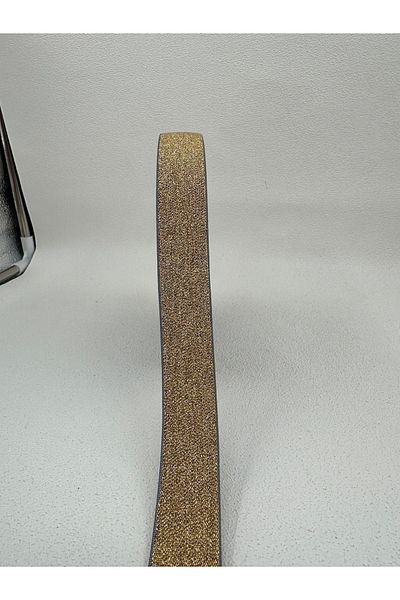 paşateks since 1995 şekil 2.5 cm Glittery woven rubber-gold-5 meters