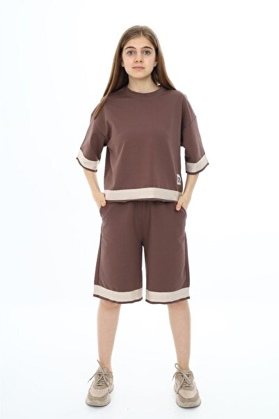 Asortix Girl's Top and Bottom Tracksuit Set with Shorts - 100% Cotton, Half S...