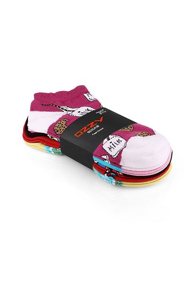 Ozzy Socks 5 чифта дамски чорапи до глезена със забавни шарки, Ozzyp001