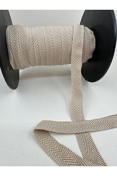 paşateks since 1995 şekil 5 meter Double Colored Herringbone Strip - Ecru