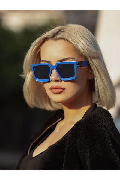 Angel Eyes Square Blue Frame Mirrored Glass Ski/Snowboard Goggles