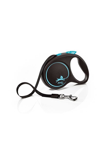 Flexi Black Design Mavi 5 Mt Şerit Otomatik Tasma Medium