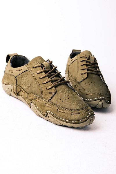 Lal Shoes & Bags Ανδρικά παπούτσια Hansel Rope Λεπτομερή από γνήσιο δέρμα-Χακί