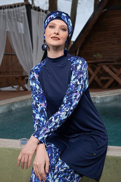 InStyle 1305 Model Dark Navy Blue Hijab Swimsuit