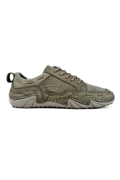 Lal Shoes & Bags Ανδρικά παπούτσια Hansel Rope Λεπτομερή από γνήσιο δέρμα-Χακί
