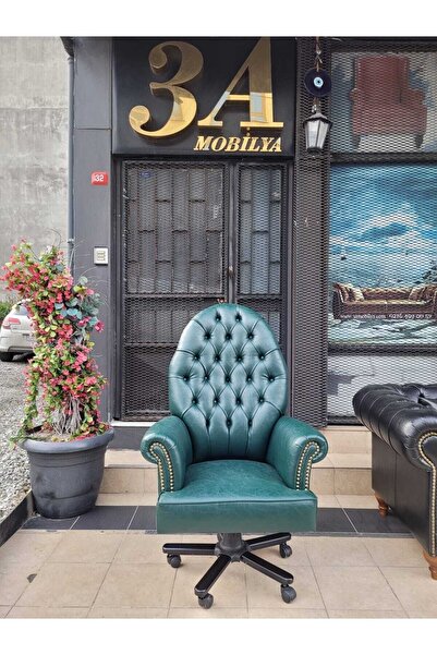 3A Mobilya 3A MOBİLYA HAKİKİ DERİ GREEN MY BOSS MAKAM KOLTUĞU