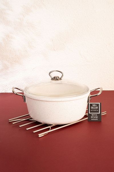 mba decor metal bending art Ray Model Silver Large Size Pot Tray Pot Mat Metal Tray Tableware Kitchen Decoration