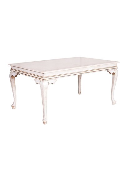 3A Mobilya Eskitme Krem Lake Lükens Masa 160x100x70 cm