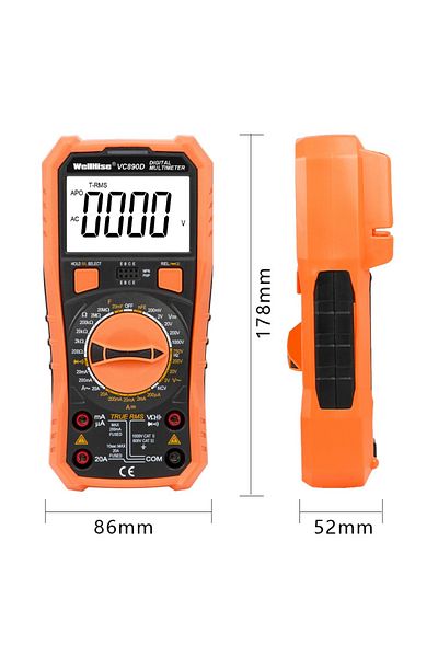 Wellhise Vc890d measure tool multimeter avometer nvc light display flashlight true rms