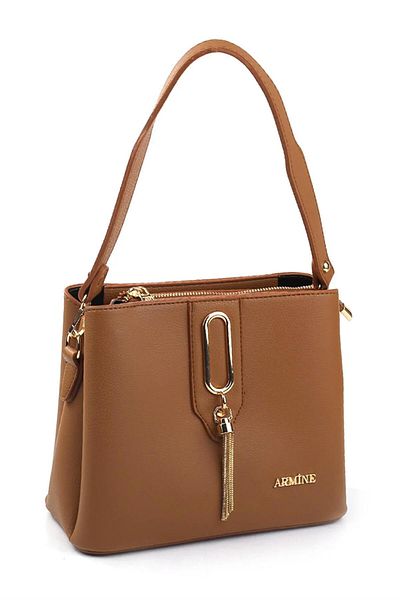 Armine 361 Women's Shoulder Bag - Tan, 24x20x12cm - 03153