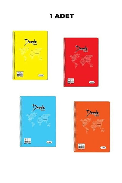 Umut Spiralli Plastik Kapak Defter Dazzle A4 40-4 Yaprak Kareli