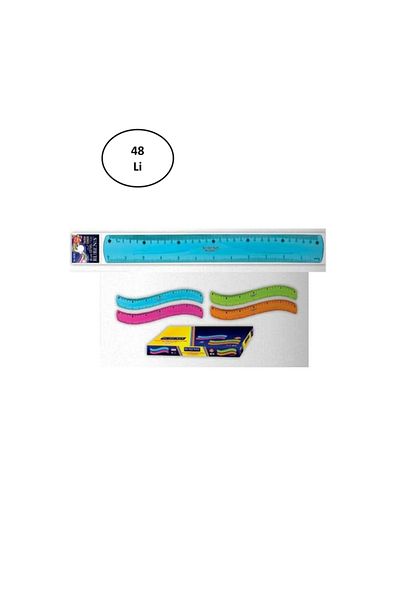 MBB ETİCARET Flexible Silicone Rubenis Ruler - 30 cm, 48 pieces, Unbreakable