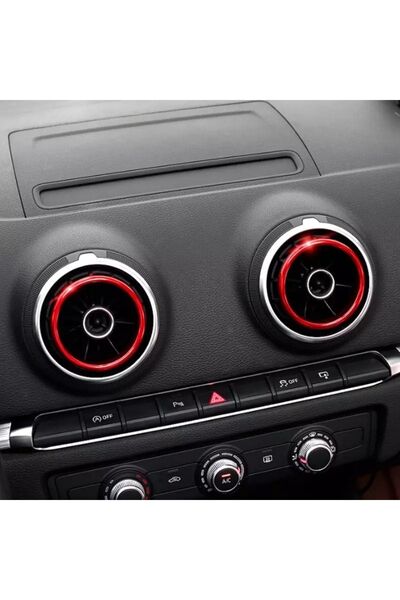 YıldızTuning Audi A3 Q2 Air Conditioning Ring Red Color 4 Pieces 2013-2017