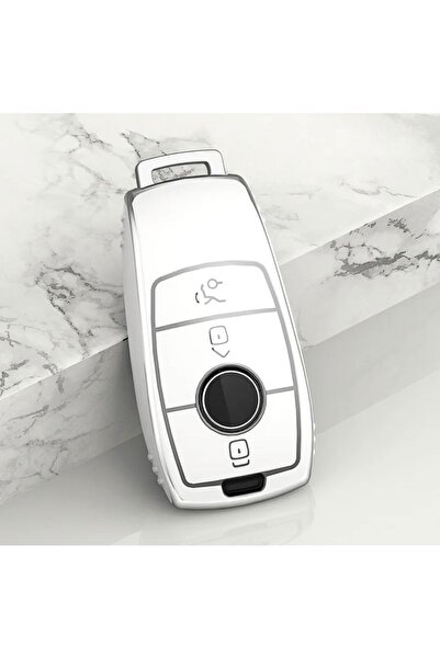 YıldızTuning Husa pentru chei Mercedes Benz W222 Culoare alb argintiu