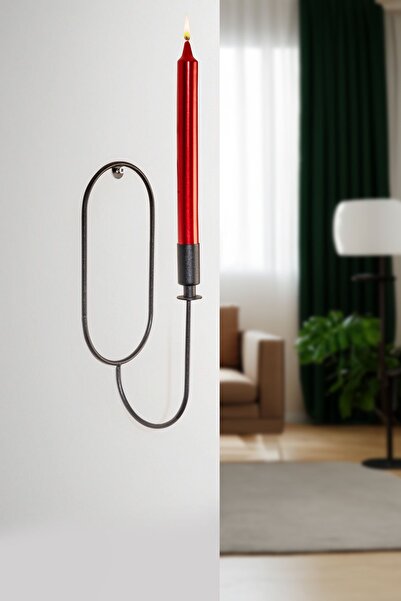 mba decor metal bending art Elips Duvar Şamdanı Metal Tekli Şamdan Mumluk Dek...