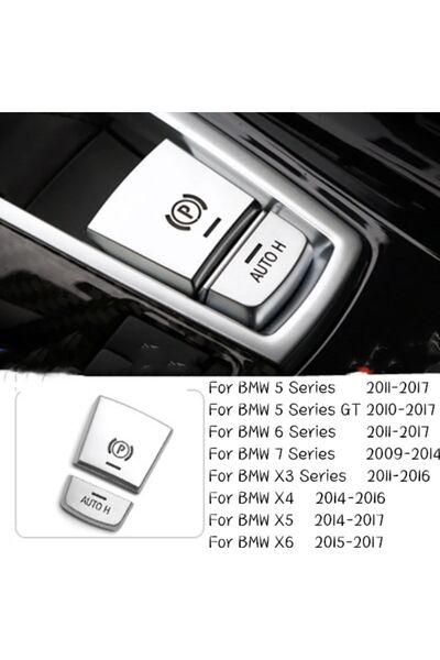 YıldızTuning Bmw 7 Series Handbrake Parking Button Key Silver 2009-2014