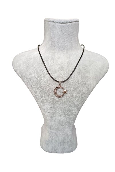 Mos Tespih نجمة مطرزة قلادة القمر