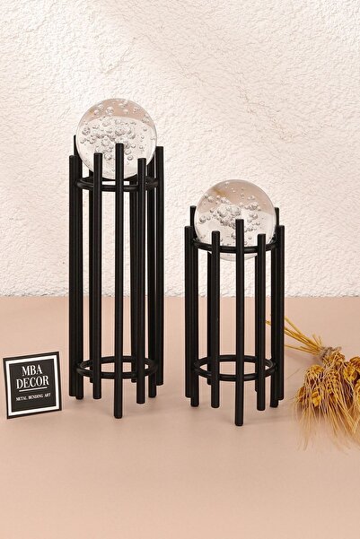 mba decor metal bending art İkili Siyah Dekoratif Obje Dekorasyon Ofis Konsol...