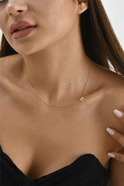 Minamis Silver 925 Ayar Gümüş B Harfi Köprücük Kolye