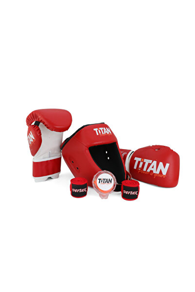 Titan Sport KIRMIZI Serisi Özel Takım Set , Boks Kaskı, Boks Eldiveni, Dişlik...