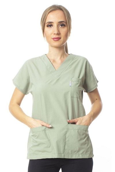 Simirna Üniforma Mildew Green Single Top Scrubs - Surgical Doctor Nurse Uniform