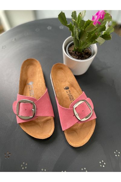 Land of Cork anatomical natural cork sole genuine suede leather slippers
