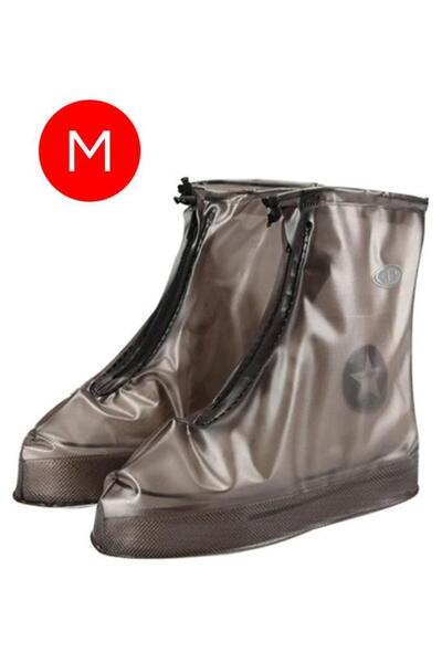 MUJGAN Silikon Yağmur Koruyucu Ayakkabı Kılıfı Kaymaz Su Kir Geçirmez Kahve M