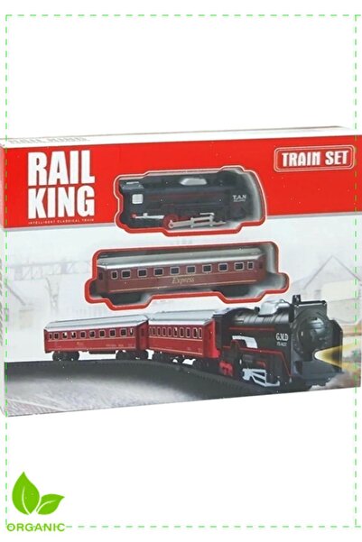 OMZ Rail King Oyuncak Tren Seti Pilli 12 Parça Raylı Vagonlu Kara Tren Oyuncak Tren Egitici Oyuncak Kız