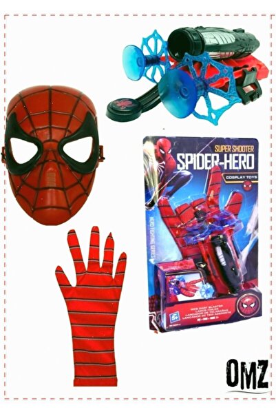 OMZ Örümcek Adam Spiderman Ok Atan Vantuz Ağ Fırlatan Eldiven Maske Seti Kız ...