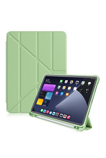 UnDePlus Apple Ipad Air 13inç M2/m3 Uyumlu Kılıf Kalem Bölmeli Trifolding Cas...