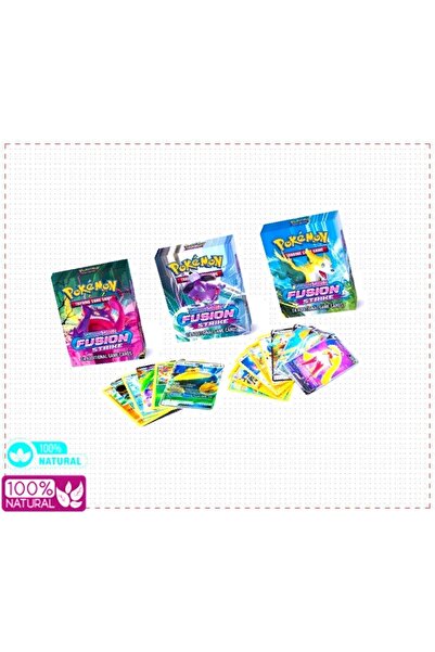 OMZ Pokemon Fusion Strike Oyun Kartları 3lü Set 72Adet Kart Erkek Cocuk Geliş...
