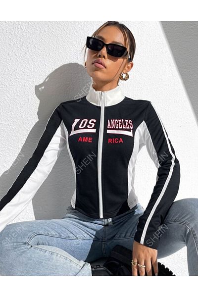 Gofeel Los Angeles Detailed - Zippered Long Sleeve Crop Top