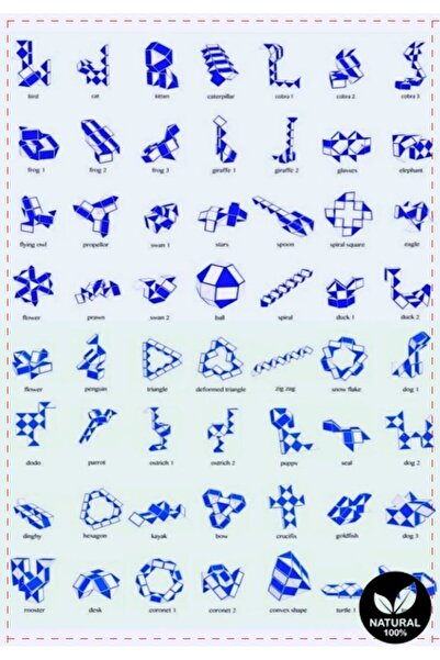 OMZ Magic Snake Rubik Şekilden Şekile Giren Sihirli Yılan Zeka Kız Cocuk Erkek Cocuk Egitici Montessori