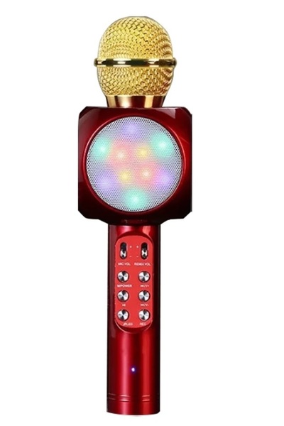 JUNGLEE LED IŞIKLI ŞARJLI KABLOSUZ KARAOKE MİKROFON BLUETOOTH HOPARLÖR SES DE...