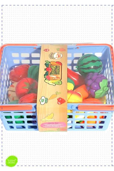 OMZ Boy's Educational Toys - 42 Pieces, with Cutable Fruit and Vegetable Basket